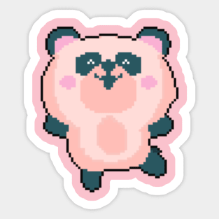 Panda Zen: Pixel Art Panda Design for Fashionable Apparel Sticker